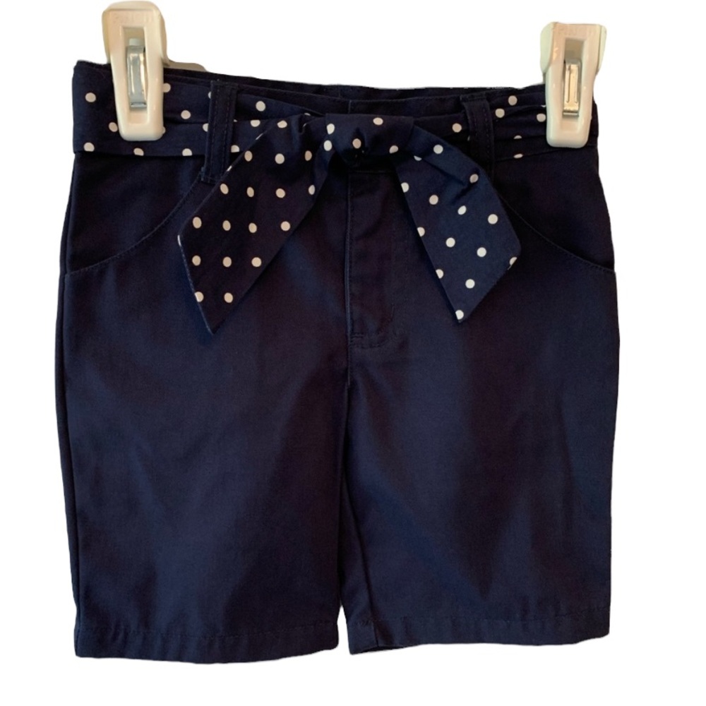 Gymboree 3 Navy Belted Knit Shorts Khaki uniform beach school nautical boat